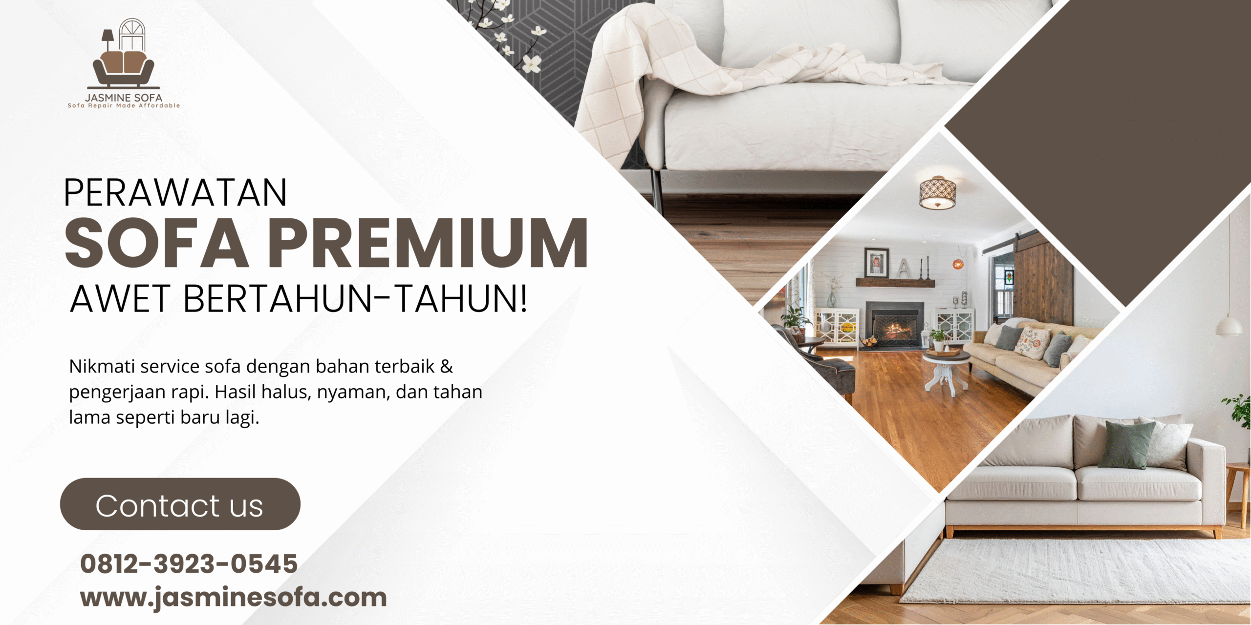 Brown and White Geometric Real Estate Professional Banner