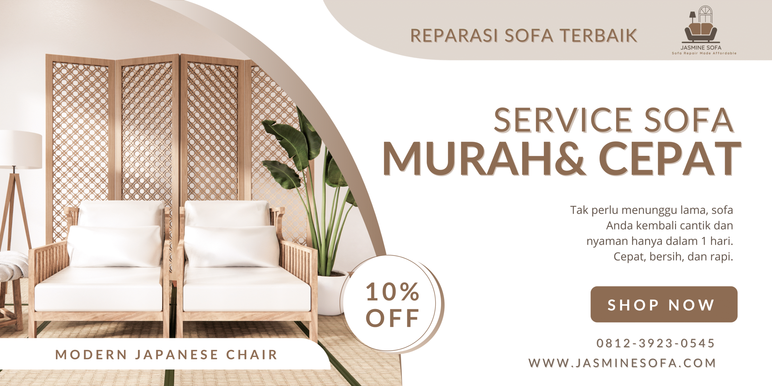 White Brown Furniture Collection Banner Free